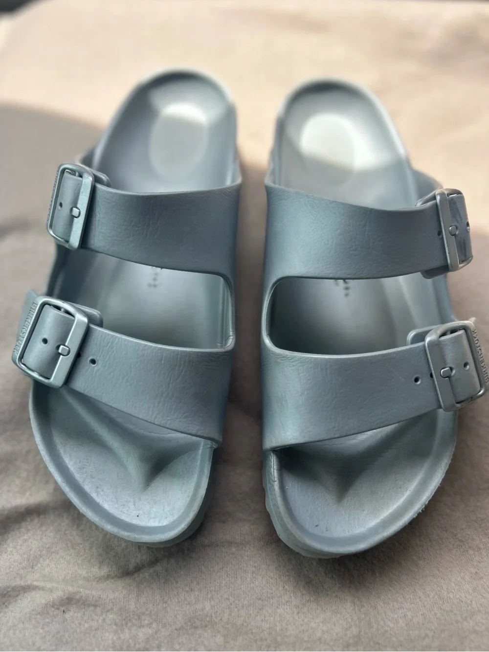 Birkenstock Arizona EVA Sandals in gray/silver size 7(38)